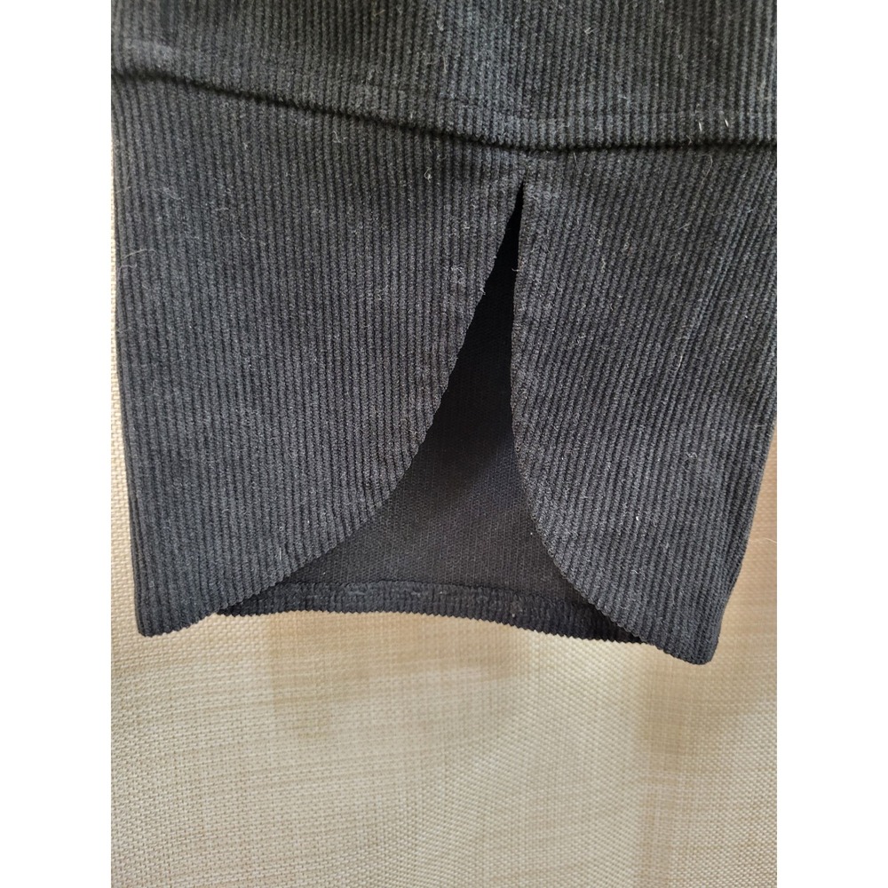 Emery Rose Black Corduroy Pants Elastic Waist Tulip Hem Straight Leg Small - Picture 4 of 6